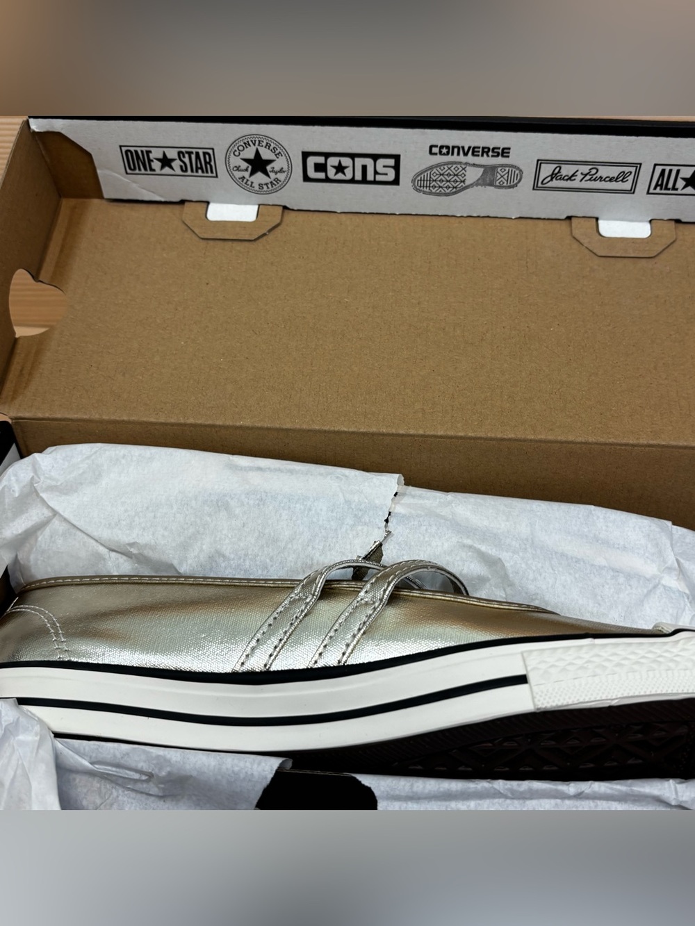CONVERSE Women's Chuck Taylor All Star Dainty Mary Jane Sz 8.5 Light Gold - Picture 6 of 7